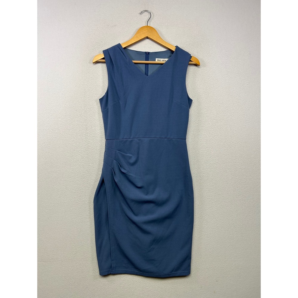 Professional Grace Karin Women S Blue Ruched Side Sheath Tulip Dress Office